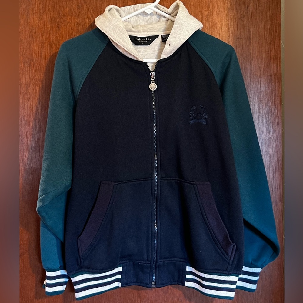 Vintage Christian Dior Monsieur Zip Up Sweatshirt Size Large